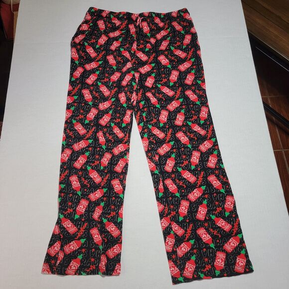 Siracha Cotton PJ Pants Black Siracha Bottles - Size Large - Picture 1 of 4
